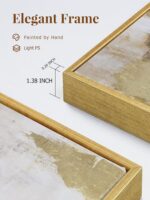 Abstract Gold and Beige Canvas Wall Art – 2 Piece 20 x 28 Inches Framed Prints w... - Image 7