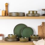 GBHOME Stoneware Dinnerware Sets for 4, 12 Pieces Ceramic Ribbed Plates and Bowl... - Image 7