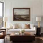 BOBOMOMO Modern Table Lamp Set of 2, Warm Beige Resin Lamp with Natural Stone Lo... - Image 3