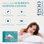 XOOX Linen 100% Egyptian Cotton Sheets King Size Bed Set - 4 PC 1200 Luxury High... - Image 3