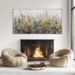 Framed Golden Floral Canvas Wall Art Large 29x58 Inch Grey and Gold Abstract Pai... - Image 5