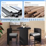 TWT Patio Bistro Set, 3 Pieces All Weather Cast Aluminum Patio Bistro Sets with ... - Image 3