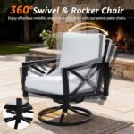 NATURAL EXPRESSIONS 4 Pieces Patio Furniture Sets, Modern Metal Outdoor Conversa... - Image 4
