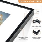 Acovy 8x10 Picture Frame, Inclined Plane Aluminum Photo 8x10 Frame Matted to 5x7... - Image 3