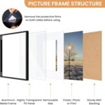 Acovy 8x10 Picture Frame, Inclined Plane Aluminum Photo 8x10 Frame Matted to 5x7... - Image 5