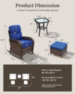 Luxury Patio Furniture Set with 6" Thick Cushions, High Back Outdoor Rocking Cha... - Image 3