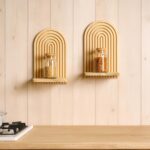 Artilady 2 Pack Boho Wood Wall Hanging Shelf - Handmade Rainbow Arch Floating Sh... - Image 3