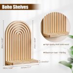 Artilady 2 Pack Boho Wood Wall Hanging Shelf - Handmade Rainbow Arch Floating Sh... - Image 4