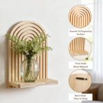 Artilady 2 Pack Boho Wood Wall Hanging Shelf - Handmade Rainbow Arch Floating Sh... - Image 5