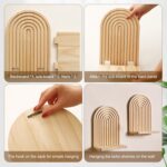 Artilady 2 Pack Boho Wood Wall Hanging Shelf - Handmade Rainbow Arch Floating Sh... - Image 6
