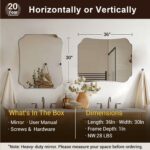 ANDY STAR Brushed Nickel Mirror 30x36 Inch, Bathroom Mirror for Wall, Large Scal... - Image 3