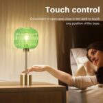 Green Glass Table Lamp with 3 Way Dimmable and Touch Control, Mid Century Modern... - Image 4