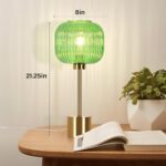 Green Glass Table Lamp with 3 Way Dimmable and Touch Control, Mid Century Modern... - Image 5