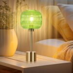 Green Glass Table Lamp with 3 Way Dimmable and Touch Control, Mid Century Modern... - Image 6