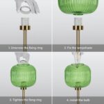 Green Glass Table Lamp with 3 Way Dimmable and Touch Control, Mid Century Modern... - Image 7