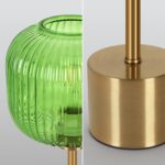 Green Glass Table Lamp with 3 Way Dimmable and Touch Control, Mid Century Modern... - Image 8