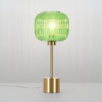 Green Glass Table Lamp with 3 Way Dimmable and Touch Control, Mid Century Modern... - Image 9