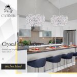 20'' Modern 6-Light Chrome Crystal Pendant Chandelier, Luxury Round Semi Flush M... - Image 4