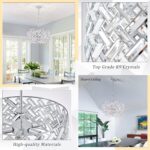 20'' Modern 6-Light Chrome Crystal Pendant Chandelier, Luxury Round Semi Flush M... - Image 5