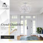 20'' Modern 6-Light Chrome Crystal Pendant Chandelier, Luxury Round Semi Flush M... - Image 6