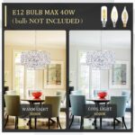 20'' Modern 6-Light Chrome Crystal Pendant Chandelier, Luxury Round Semi Flush M... - Image 7
