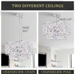 20'' Modern 6-Light Chrome Crystal Pendant Chandelier, Luxury Round Semi Flush M... - Image 8