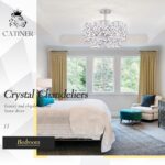 20'' Modern 6-Light Chrome Crystal Pendant Chandelier, Luxury Round Semi Flush M... - Image 9