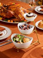 Miamolo 3 Tier Serving Bowls with Stand, Chips and Dip Serving Dishes Set for En... - Image 3