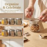 8 oz Mason Jars with Airtight Silver Lids - 4 Pack Small Glass Jars - Thickened ... - Image 4