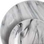 Elama Fine Marble 16 Piece Stoneware Dinnerware Set in Black and White - Image 7