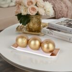 LCCCK Decorative Tray with Balls Set, White Gold Decor Orbs TV Stand, Coffee Tab... - Image 5