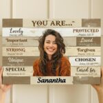 KiKiLuna Personalized Christian Women Wall Art, Custom Portrait and Name Canvas ... - Image 5