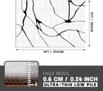 YIHOUSE Abstract Black and White Area 6'x9' - Washable Non-Slip Ultra-Thin Rug, ... - Image 3