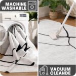 YIHOUSE Abstract Black and White Area 6'x9' - Washable Non-Slip Ultra-Thin Rug, ... - Image 5
