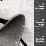 YIHOUSE Abstract Black and White Area 6'x9' - Washable Non-Slip Ultra-Thin Rug, ... - Image 7