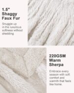 Super Soft Fluffy Faux Fur Throw Blanket for Couch, Fuzzy Sherpa Fleece Cozy War... - Image 4