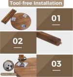 Janedream 3-Pack Wooden Plant Stands, Small Indoor Plant Stool Set, Round Wood F... - Image 3