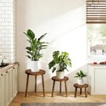 Janedream 3-Pack Wooden Plant Stands, Small Indoor Plant Stool Set, Round Wood F... - Image 7