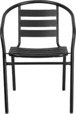 Flash Furniture Aluminum Slat Back Stacking Outdoor Restaurant Chairs, Modern St... - Image 5