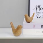 Elegant Wood Look Small Bird Sculptures,Modern Abstract Art Pieces for Bookshelf... - Image 4