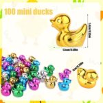 100pcs Mini Resin Ducks, Glittering Tiny Ducks Miniature Decor Micro Garden Land... - Image 3