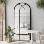 Mirror Full Length, 71"x32" Large Arched Mirror, Black Full Body Window Pane Mir... - Image 3