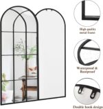 Mirror Full Length, 71"x32" Large Arched Mirror, Black Full Body Window Pane Mir... - Image 6