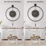 30.7×20 Inch Large Modern Decorative Wall Clocks for Living Room,Big Metal Minim... - Image 4