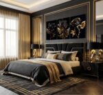 3Pcs Black And Gold Rose Canvas Wall Art Modern Luxury Flowers Pictures Wall Dec... - Image 8