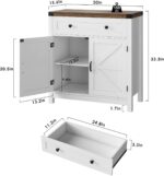 HOSTACK Coffee Bar Cabinet, Kitchen Storage Cabinet, Modern Farmhouse Buffet Sid... - Image 4