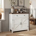 HOSTACK Coffee Bar Cabinet, Kitchen Storage Cabinet, Modern Farmhouse Buffet Sid... - Image 5