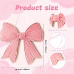 Pink Bow Wooden Wall Sign - Cute Girls Room Decor, Preppy Hanging Plaque for Dor... - Image 3