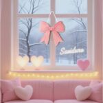 Pink Bow Wooden Wall Sign - Cute Girls Room Decor, Preppy Hanging Plaque for Dor... - Image 6