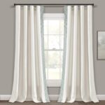 Lush Decor Luxury Mid Century Geo Faux Silk Jacquard Border Window Curtain Panel... - Image 3